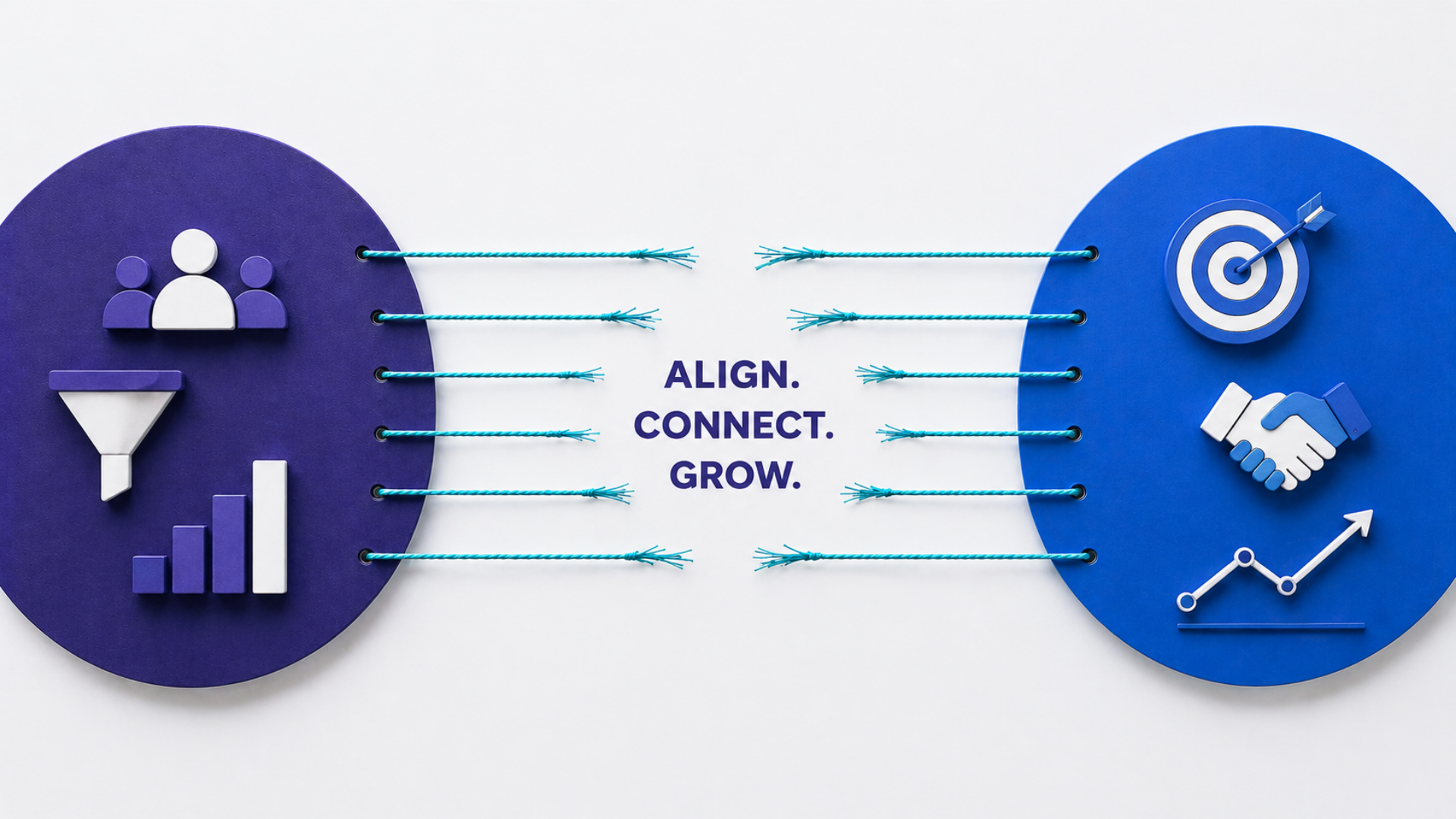 The image is for a blog titled 7 GTM Gaps Between Sales and Marketing Teams